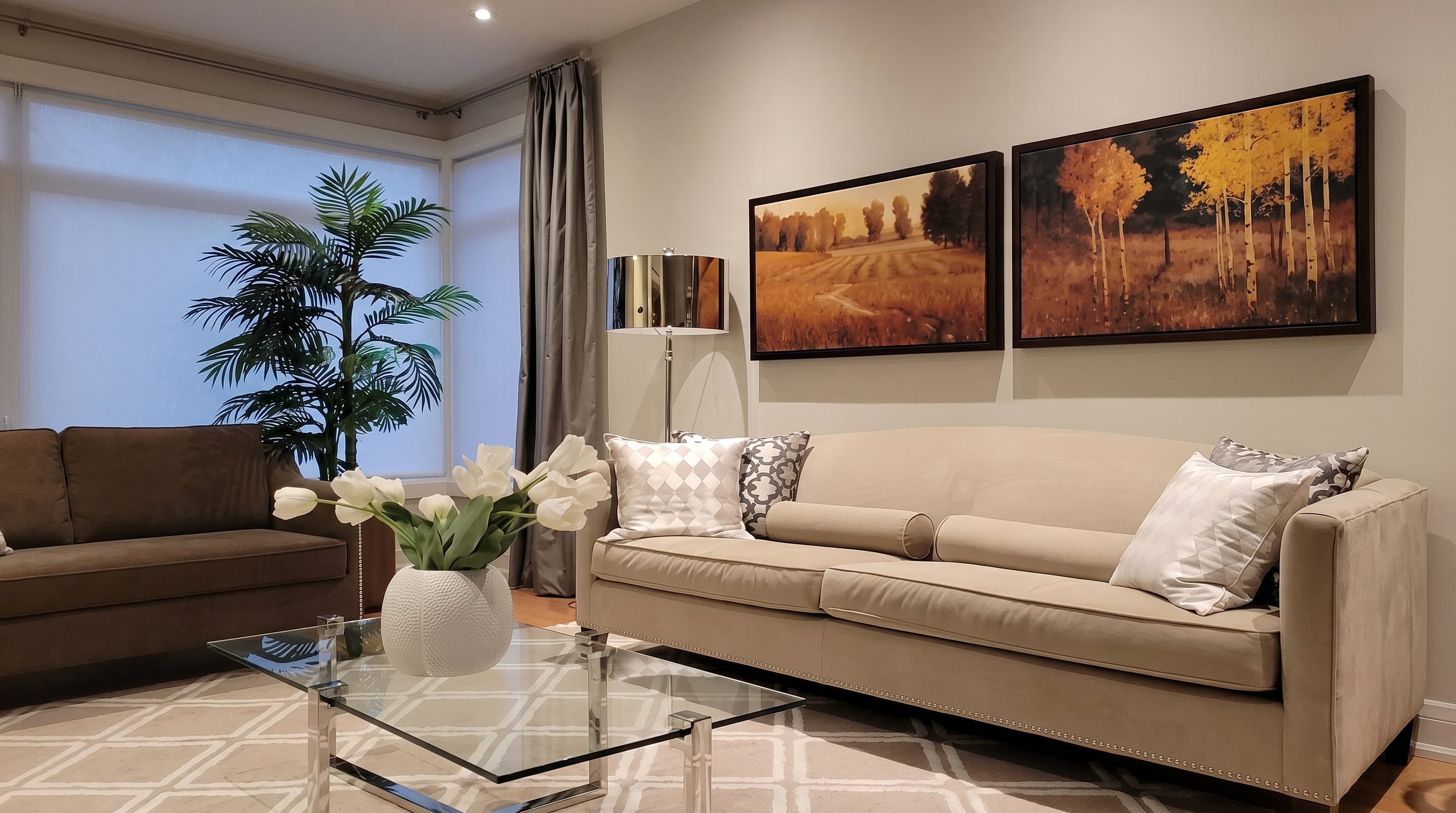 Clean and professionally maintained model home interior